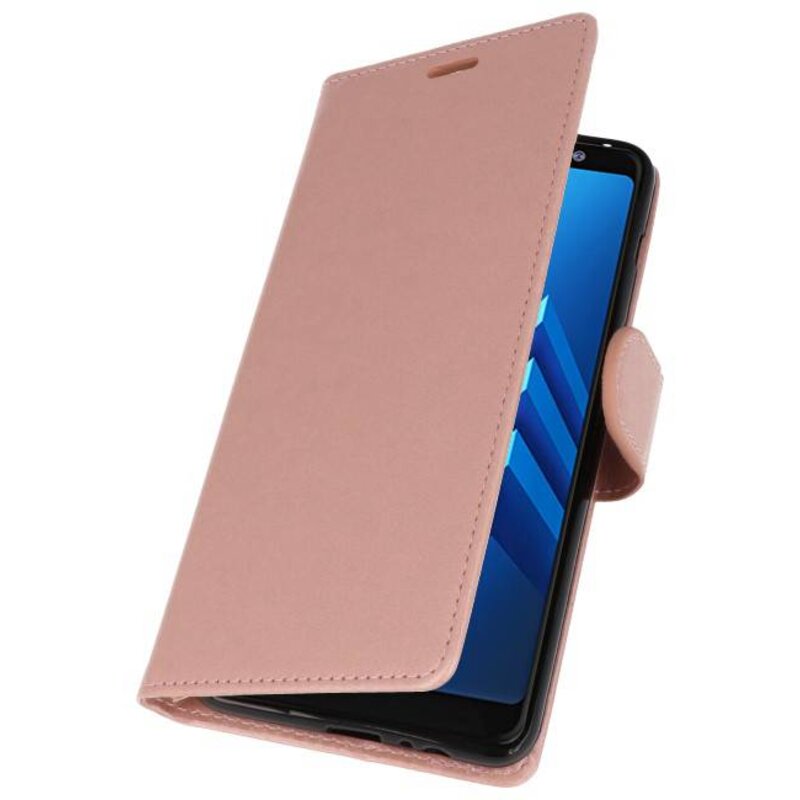 Étui portefeuille pour Galaxy A8 Plus (2018) Rose