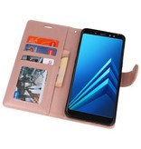 Wallet Cases Hoesje voor Galaxy A8 Plus (2018) Roze