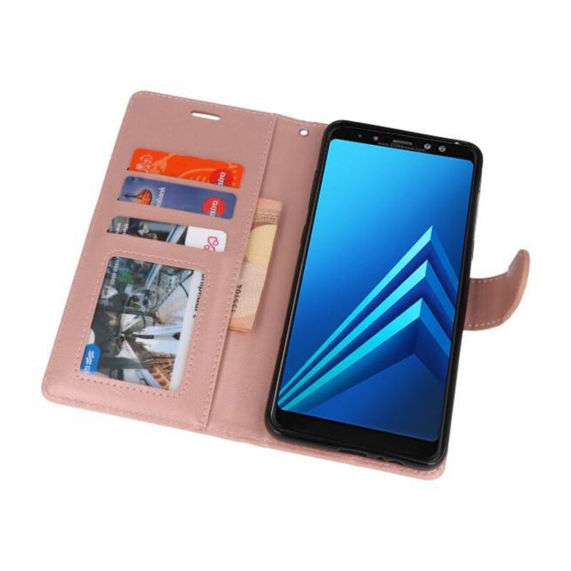 Estuche con monedero para Galaxy A8 Plus (2018) Rosa