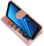 Wallet Cases Hoesje voor Galaxy A8 Plus (2018) Roze