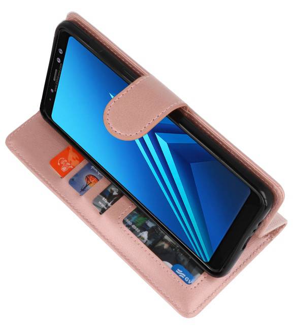 Estuche con monedero para Galaxy A8 Plus (2018) Rosa