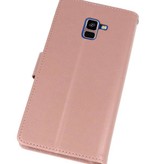 Étui portefeuille pour Galaxy A8 Plus (2018) Rose