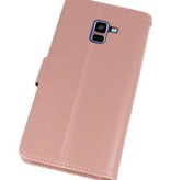 Wallet Cases Hoesje voor Galaxy A8 Plus (2018) Roze