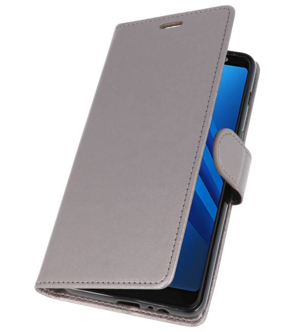 Wallet Cases Tasche für Galaxy A8 Plus (2018) Grau