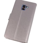 Wallet Cases Hoesje voor Galaxy A8 Plus (2018) Grijs