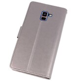 Wallet Cases Hoesje voor Galaxy A8 Plus (2018) Grijs