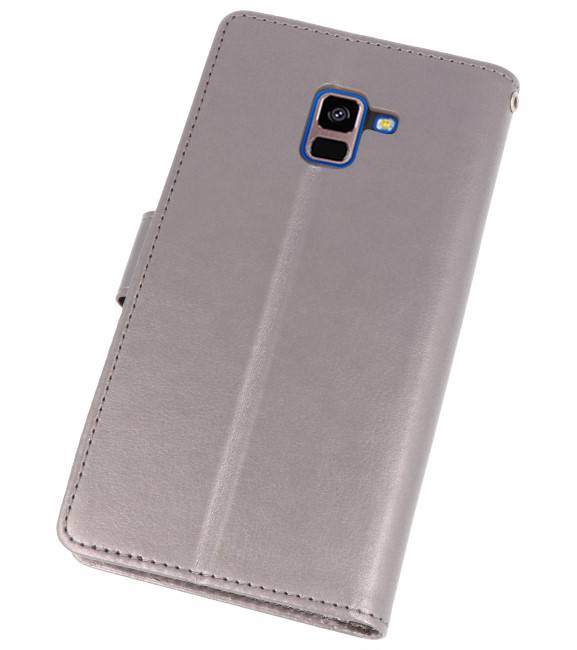 Étui portefeuille pour Galaxy A8 Plus (2018) Gris