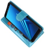 Wallet Cases Hoesje voor Galaxy A8 Plus (2018) Turquoise