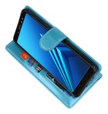 Wallet Cases Hoesje voor Galaxy A8 Plus (2018) Turquoise
