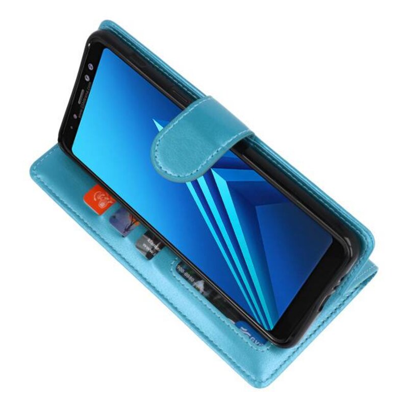 Etui Portefeuille pour Galaxy A8 Plus (2018) Turquoise