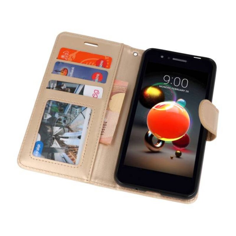 Wallet Cases Tasche für LG K8 2018 Gold