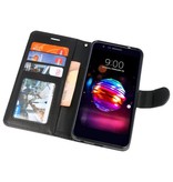 Wallet Cases Tasche für LG K10 2018 Schwarz