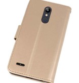 Wallet Cases Tasche für LG K10 2018 Gold