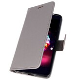 Etui Portefeuille pour LG K10 2018 Gris