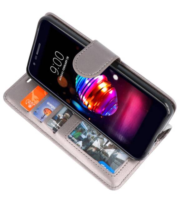Wallet Cases Hoesje voor LG K10 2018 Grijs