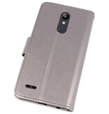Etui Portefeuille pour LG K10 2018 Gris