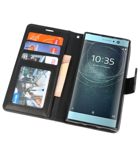 Wallet Cases Tasche für Xperia XA2 Schwarz
