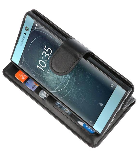 Wallet Cases Hoesje voor Xperia XA2 Zwart