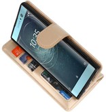 Wallet Cases Hoesje voor Xperia XA2 Goud