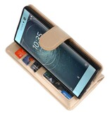 Wallet Cases Hoesje voor Xperia XA2 Goud