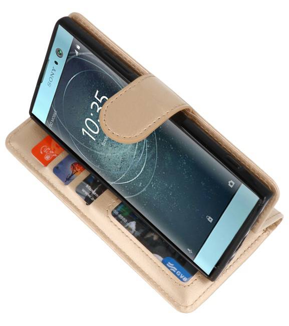 Wallet Cases Tasche für Xperia XA2 Gold