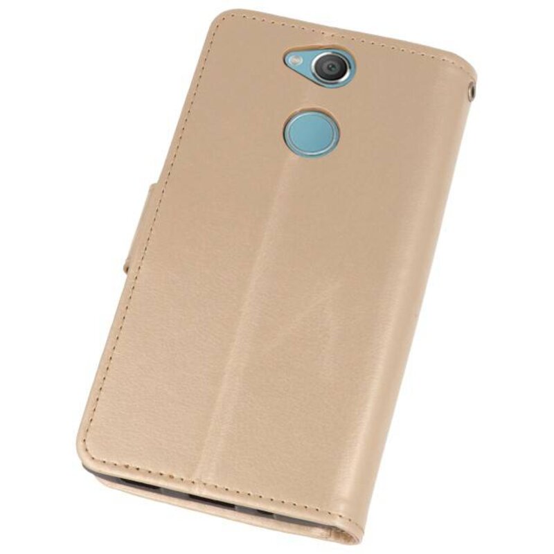 Wallet Cases Hoesje voor Xperia XA2 Goud