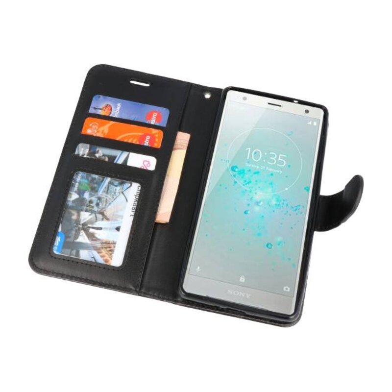 Wallet Cases Tasche für Xperia XZ2 Schwarz
