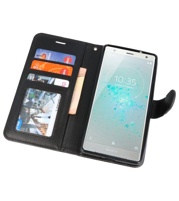 Wallet Cases Hoesje voor Xperia XZ2 Zwart