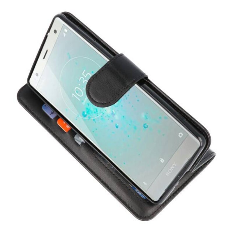 Wallet Cases Tasche für Xperia XZ2 Schwarz