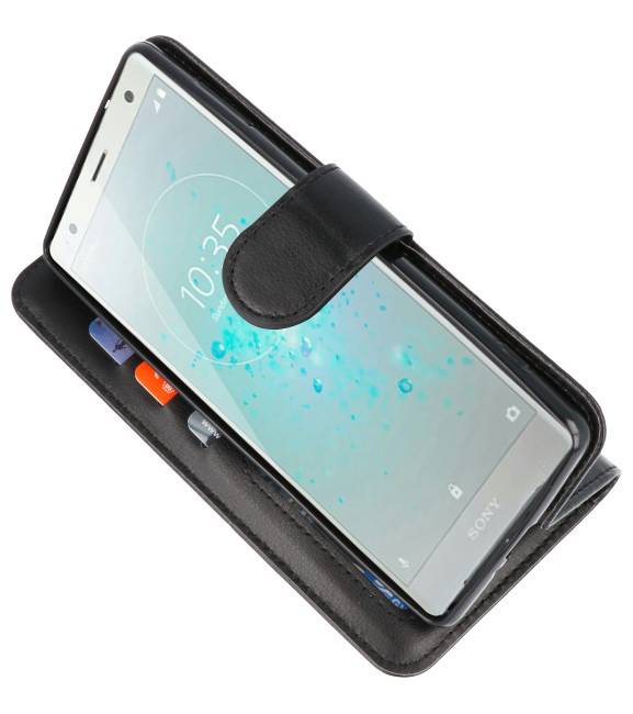 Wallet Cases Hoesje voor Xperia XZ2 Zwart