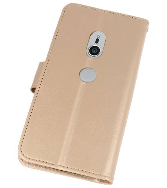 Wallet Cases Hoesje voor Xperia XZ2 Goud