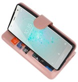 Custodia a portafoglio per Xperia XZ2 rosa