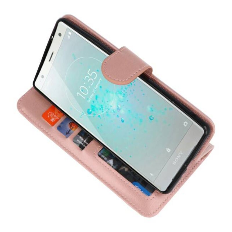 Custodia a portafoglio per Xperia XZ2 rosa
