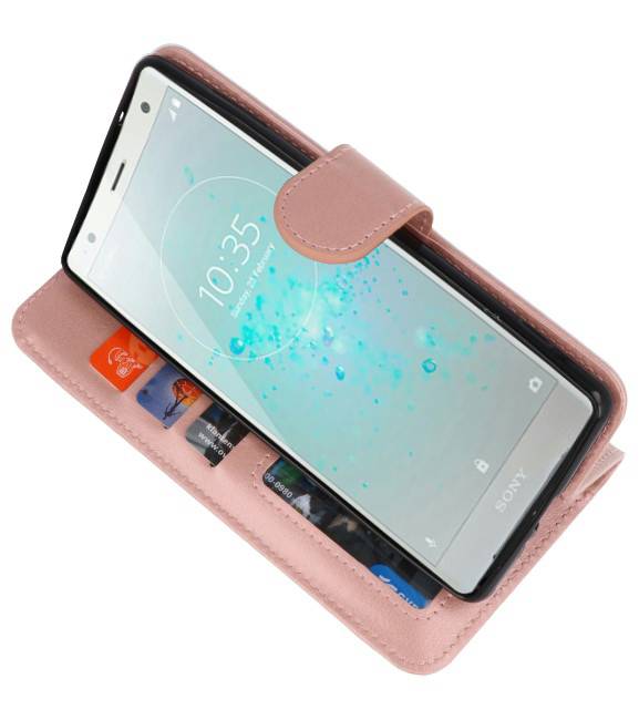 Custodia a portafoglio per Xperia XZ2 rosa