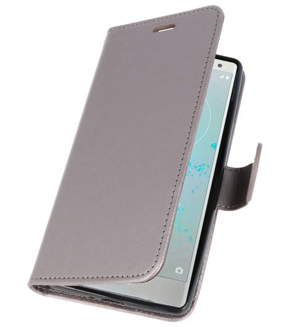 Wallet Cases Hoesje voor Xperia XZ2 Grijs