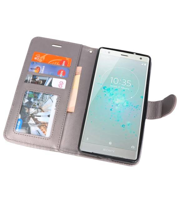 Funda con estuche Wallet para Xperia XZ2 gris