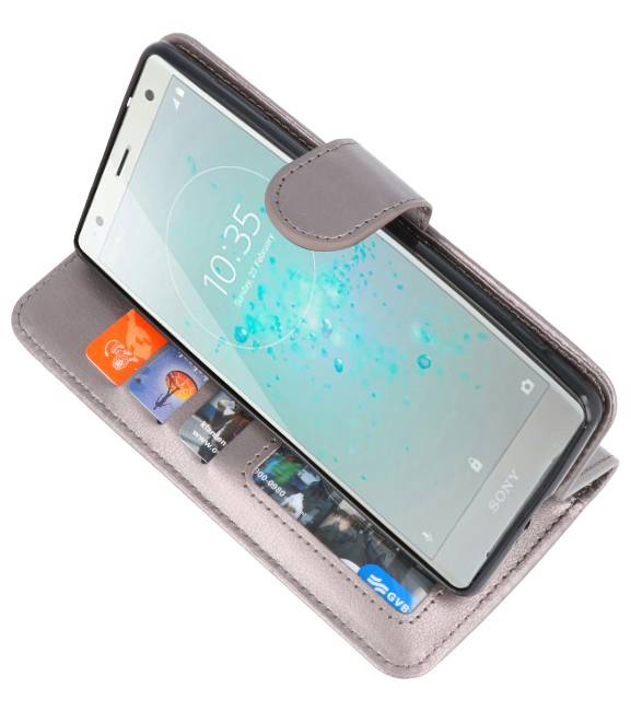 Funda con estuche Wallet para Xperia XZ2 gris