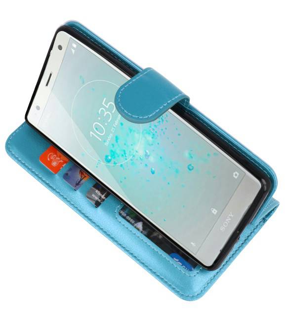 Étui portefeuille pour Xperia XZ2 Turquoise