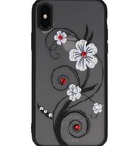 Diamand Lelies Hoesjes Cases voor iPhone X Wit