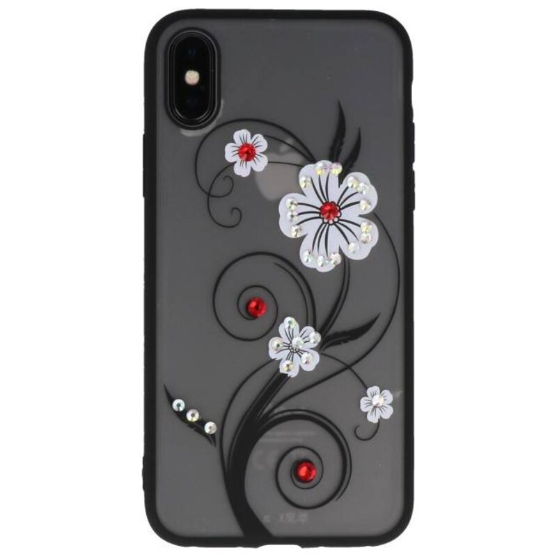 Estuches Diamant Lilies para iPhone X Blanco
