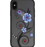 Estuches Diamant Lilies para iPhone X Blue