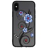 Diamand Lilies Cases for iPhone X Blue