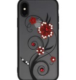 Diamand Lelies Hoesjes Cases voor iPhone X Rood