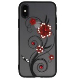 Casos Diamant Lilies para iPhone X Rojo
