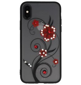 Custodie Diamand Lilies per iPhone X Red