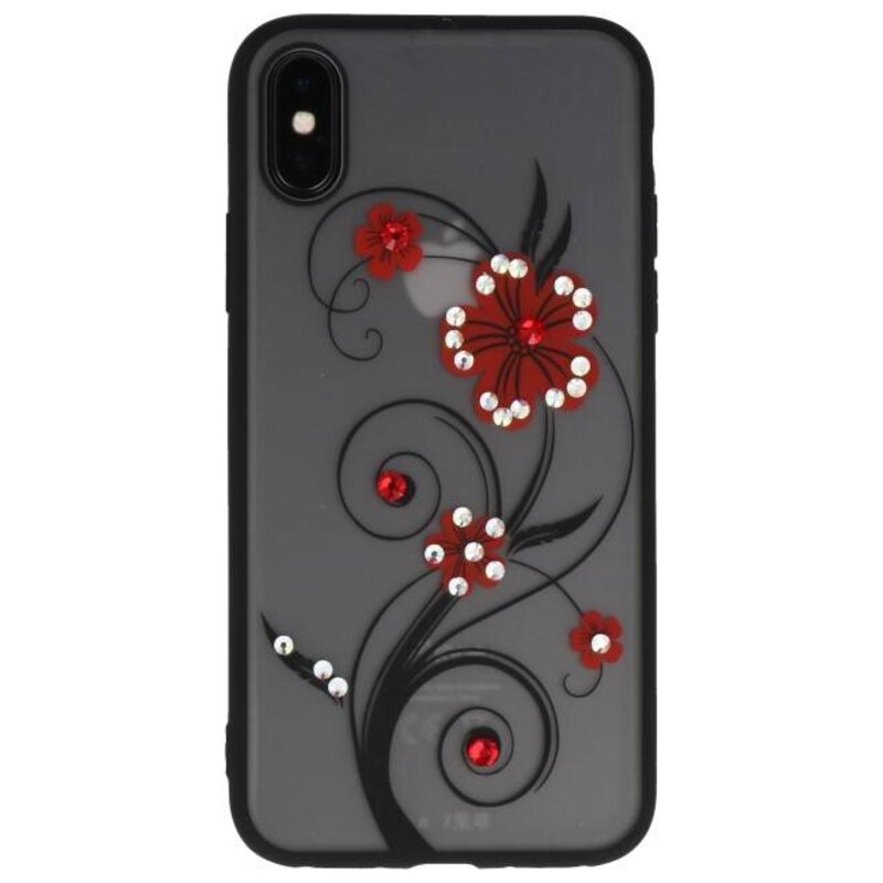 Diamand Lilies Tasker til iPhone X Red