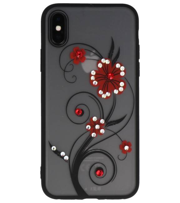 Diamand Lilies Cases for iPhone X Red