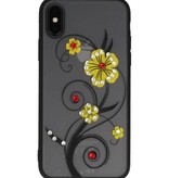 Diamand Lilies Cases for iPhone X Yellow