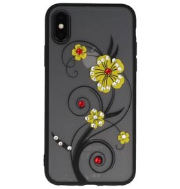 Custodie Diamand Lilies per iPhone X Giallo