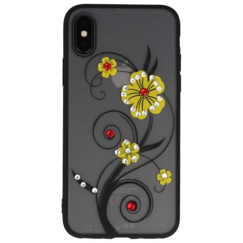 Estuches Diamand Lilies para iPhone X Amarillo